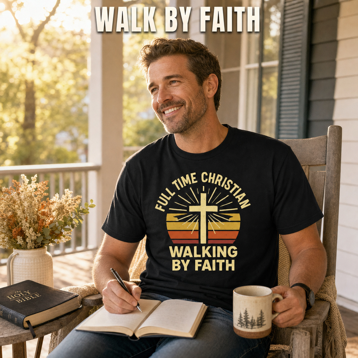 Full Time Christian Walking by Faith T-Shirt_ls_prop