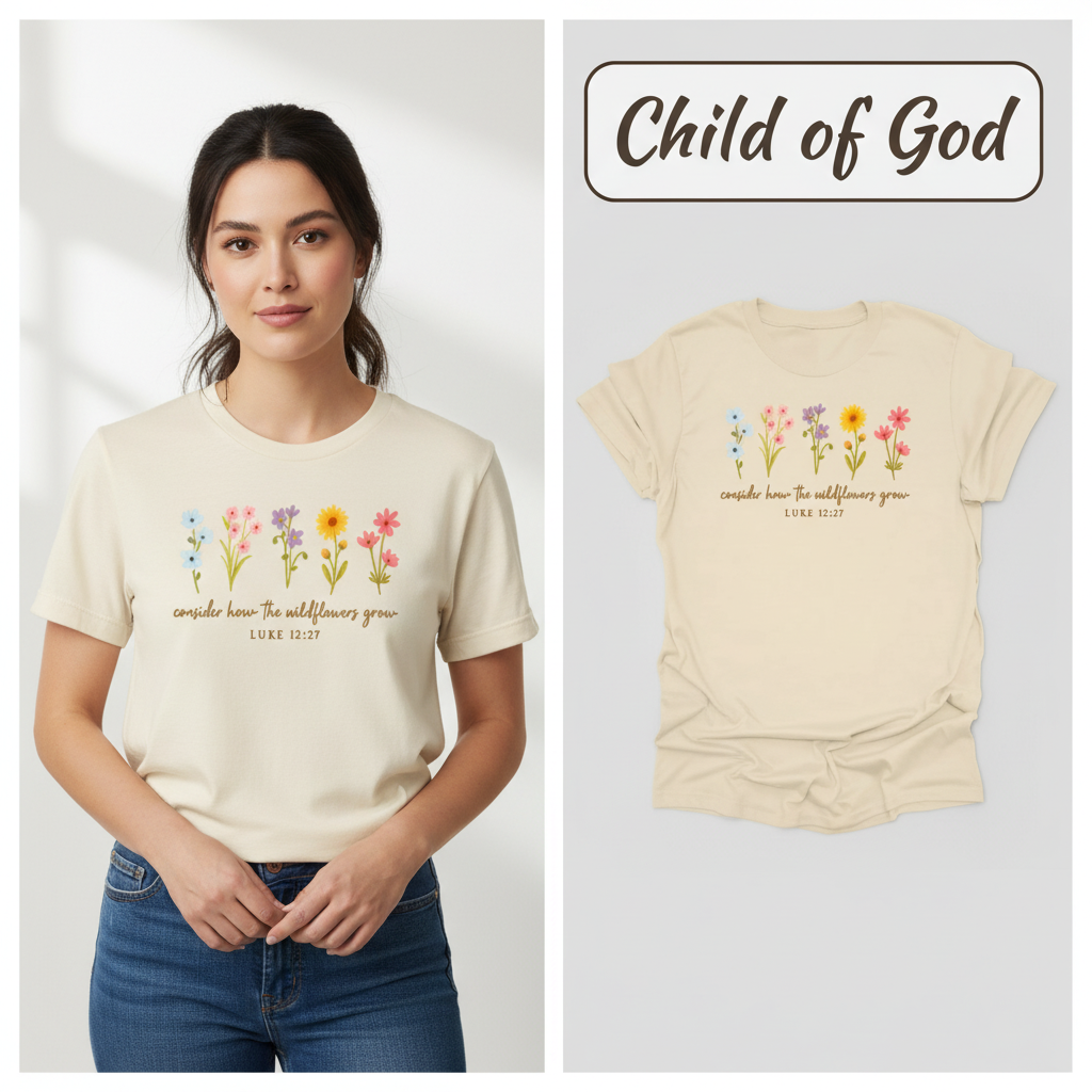 Wildflower Grace T-Shirt_model_flat