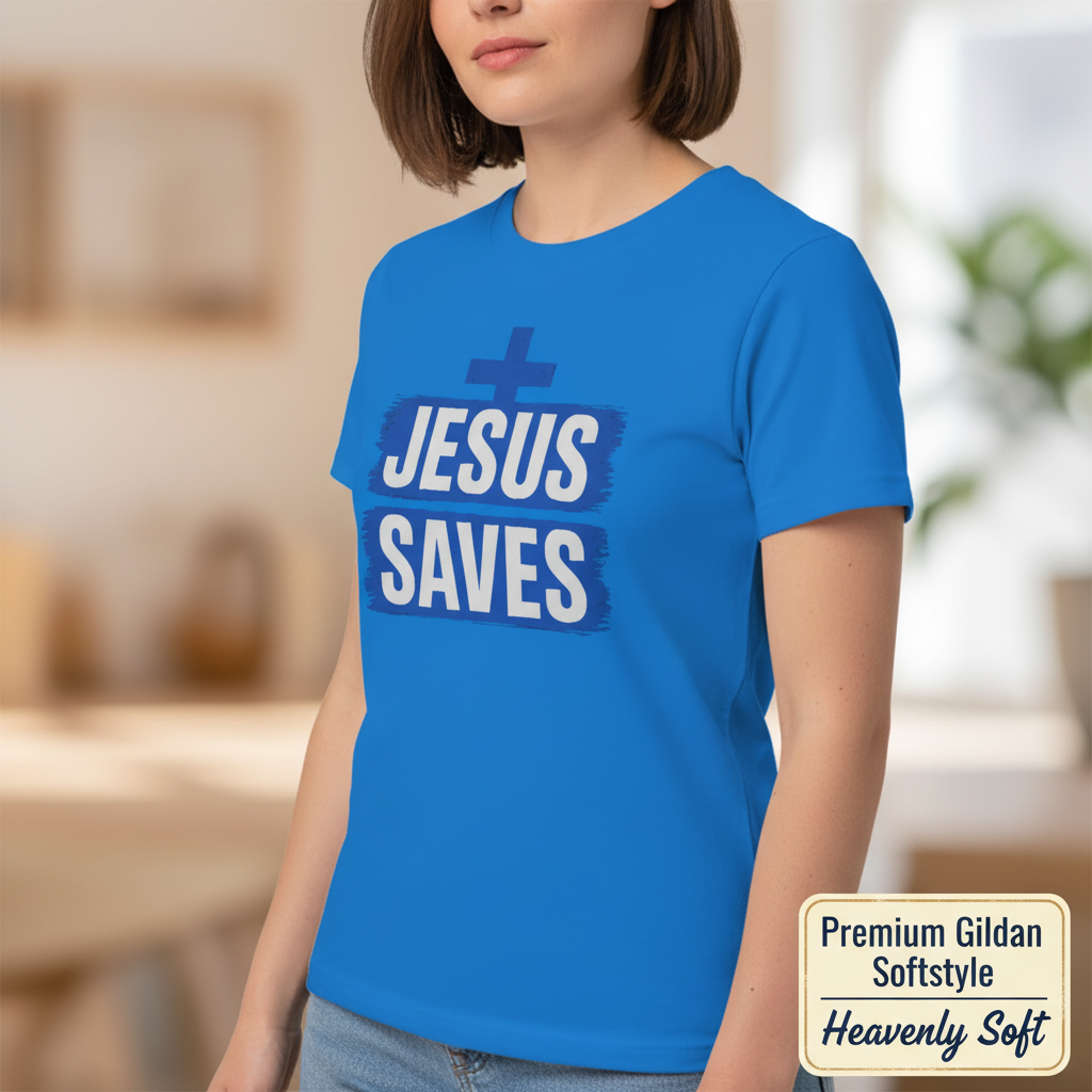Bold Jesus Saves T-Shirt__space