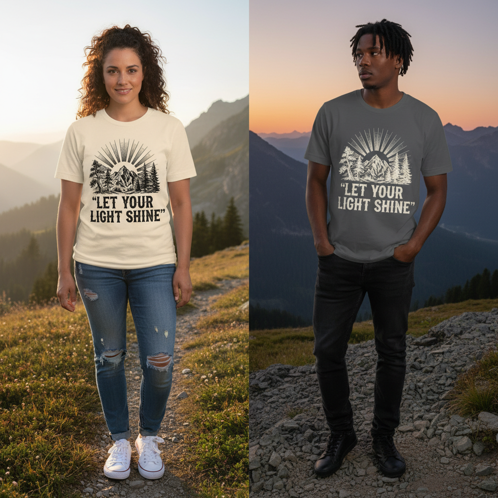 Let Your Light Shine T-Shirt_dual_model_life