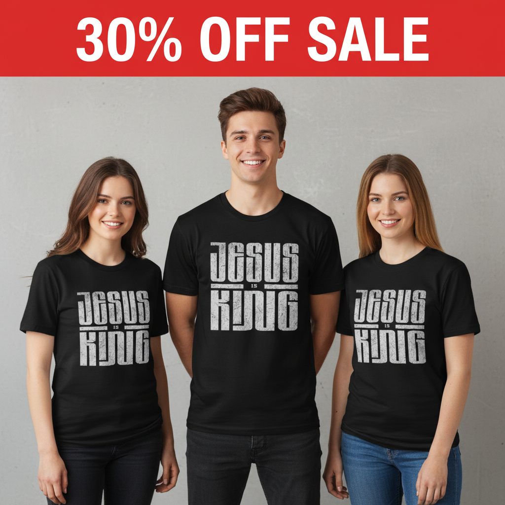 Jesus Is King T-Shirt_triple_model