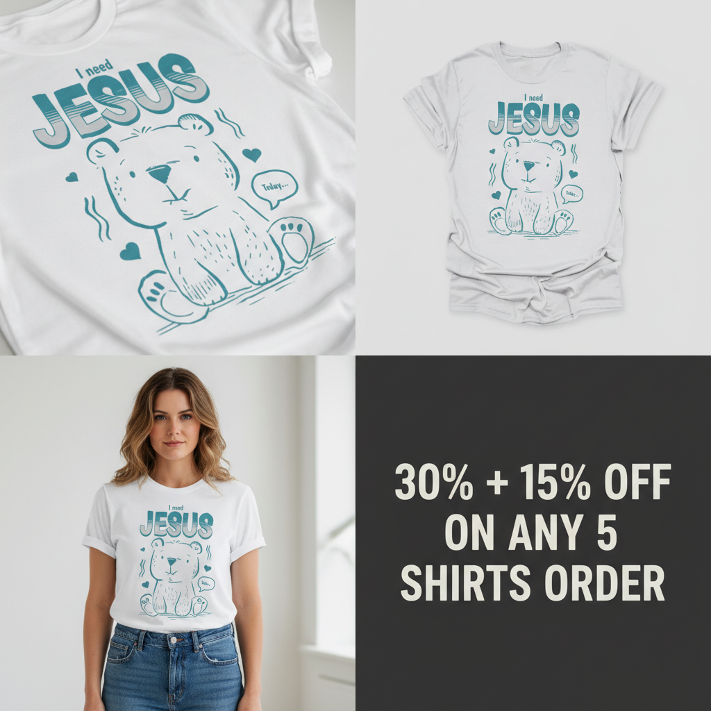 I Need Jesus Bear T-Shirt_4_panel