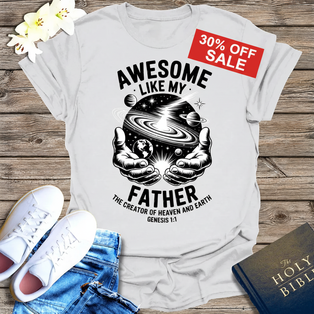 Awesome Like My Father T-Shirt_triple_model