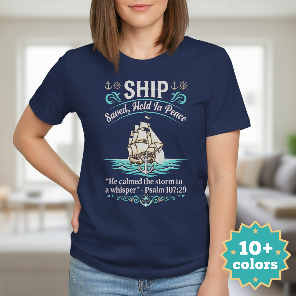 Saved Ship Peace T-Shirt_badge