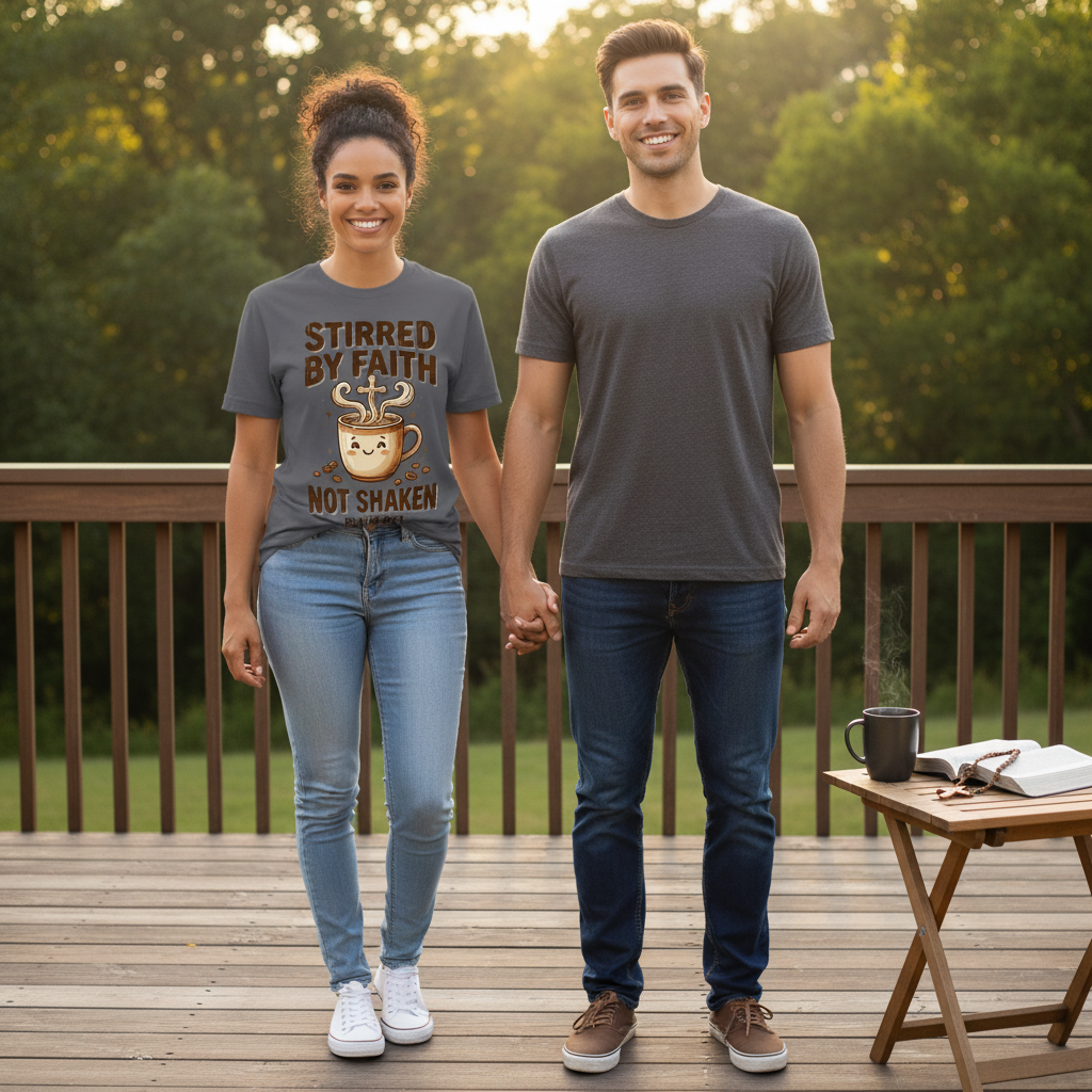 Stirred by Faith Not Shaken T-Shirt_dual_model_life