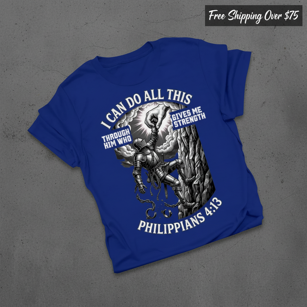 Philippians 4:13 Warrior Strength T-Shirt_fold_tilt