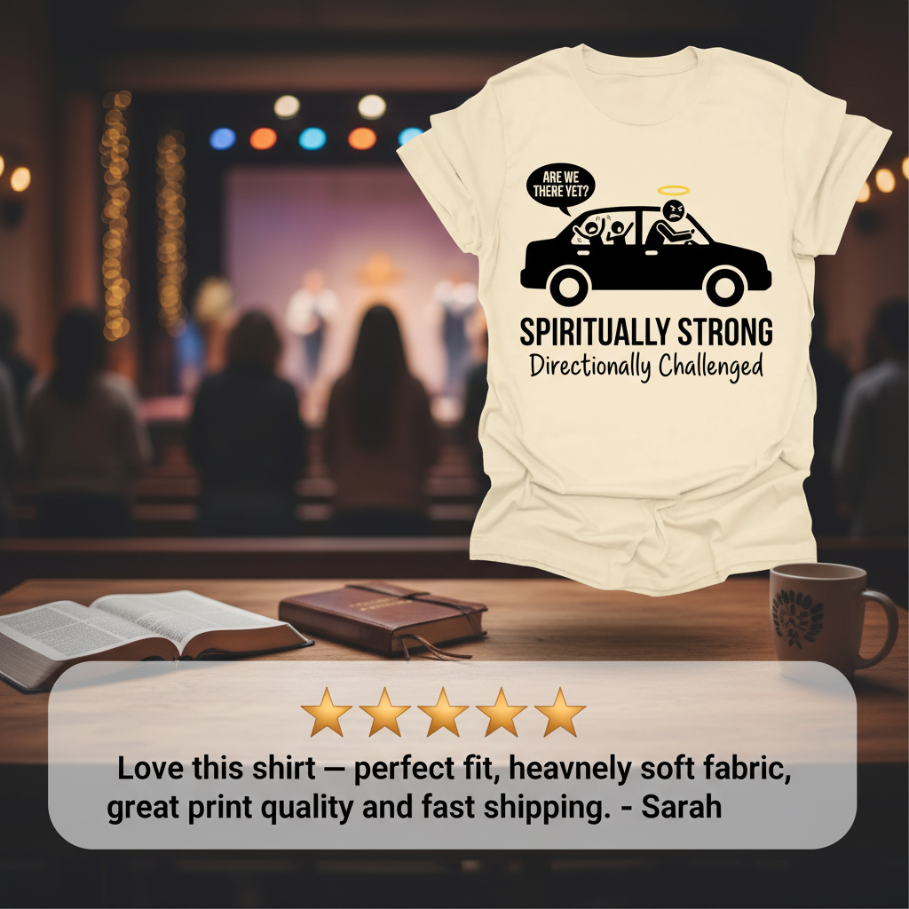 Spiritually Strong Travel Humor T-Shirt_review_5star