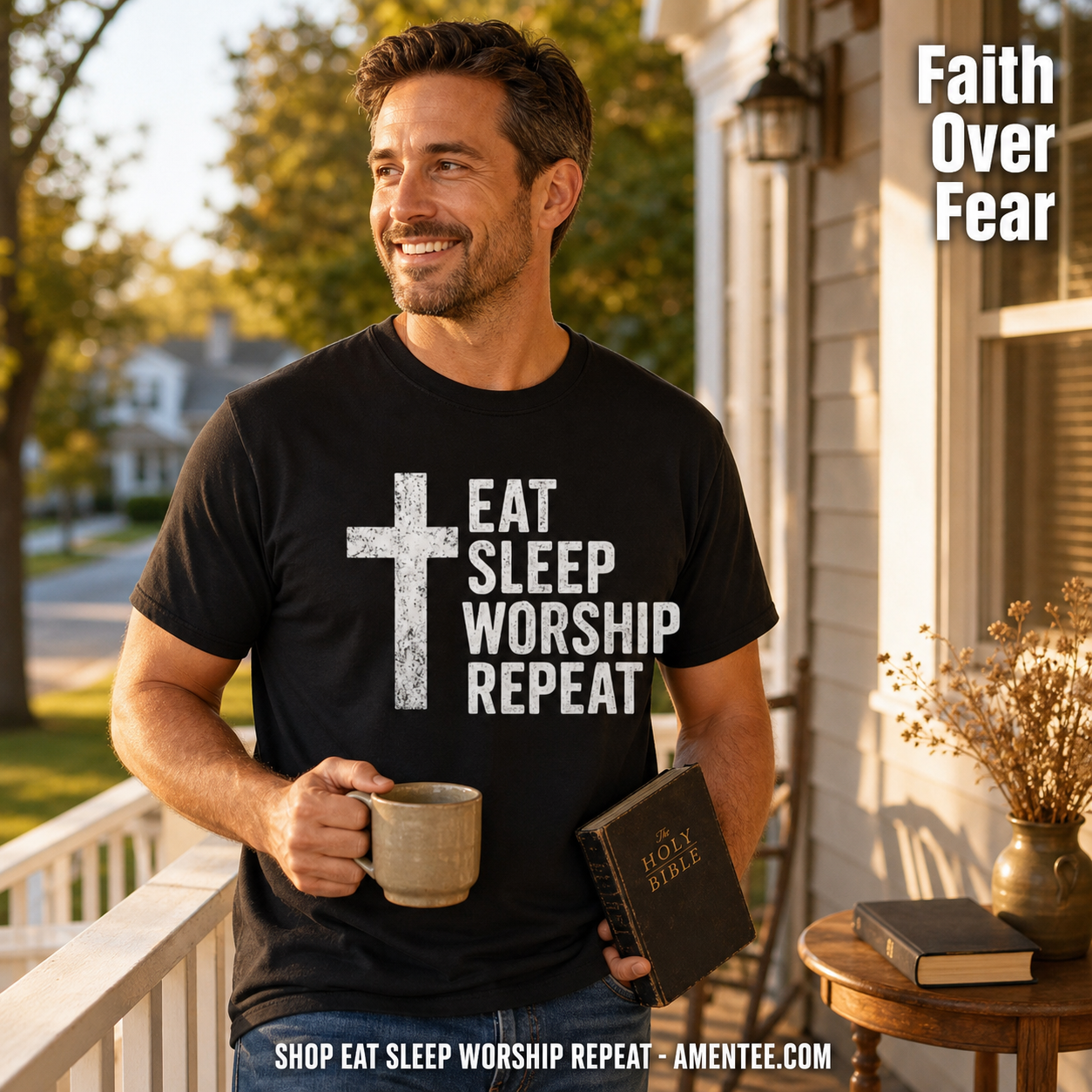 Eat Sleep Worship Repeat T-Shirt_contextual