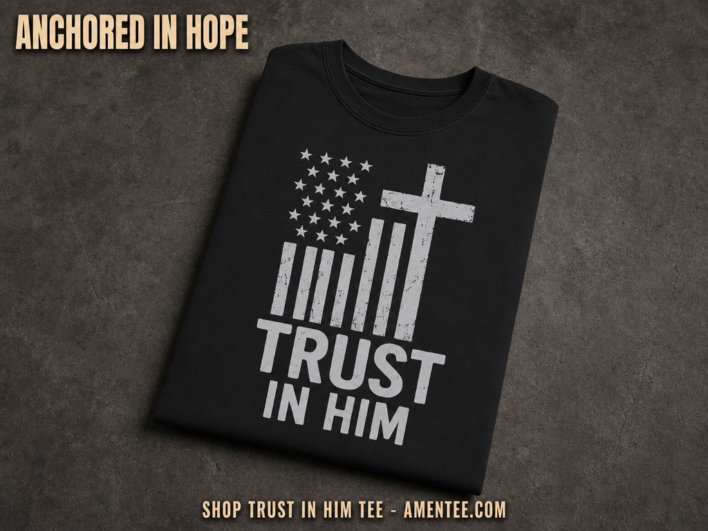 Trust In Him Cross Flag T-Shirt_fold_tilt