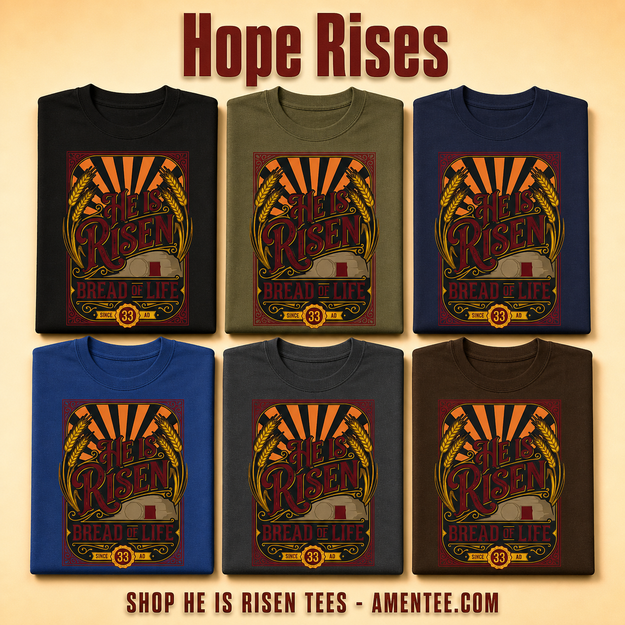 He Is Risen Bread of Life T-Shirt_6color_grid