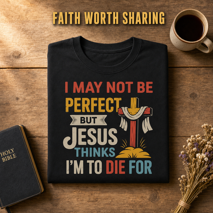 Jesus Thinks I'm Worth It T-Shirt_folded_flatlay