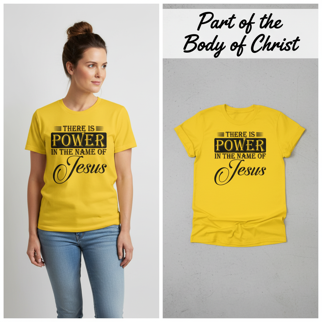 Power in the Name T-Shirt_model_flat
