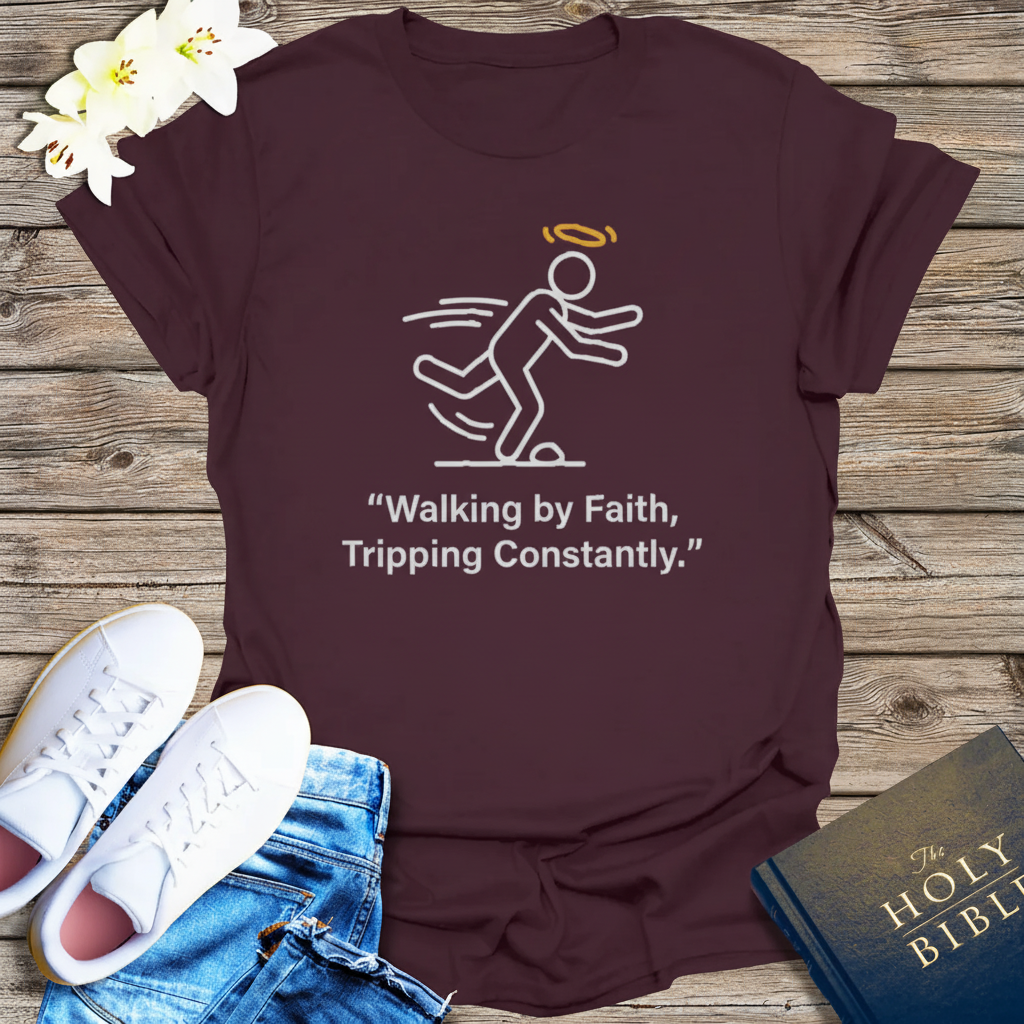 Walking by Faith T-Shirt_dual_model_life