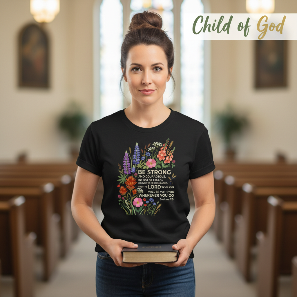 Floral Courage Scripture T-Shirt__lifestyle