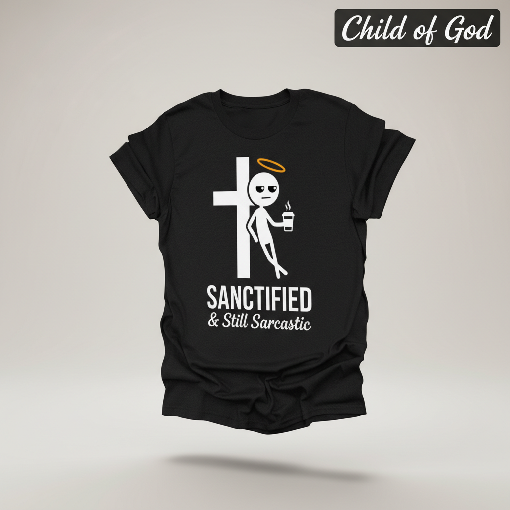 Sanctified & Still Sarcastic T-Shirt_3d_float