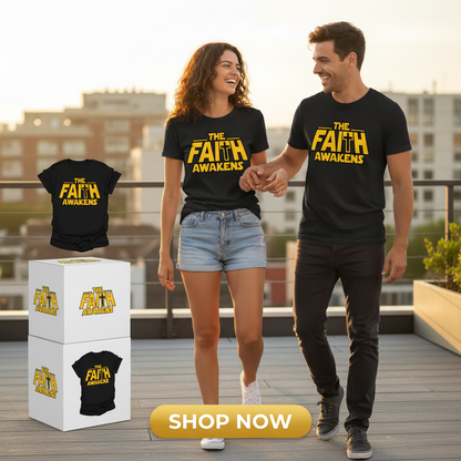 The Faith Awakens T-Shirt_dual_model_life