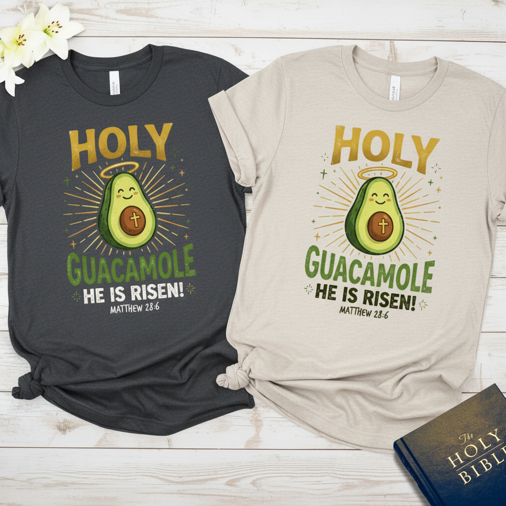Holy Guacamole He Is Risen T-Shirt_dual_model_life