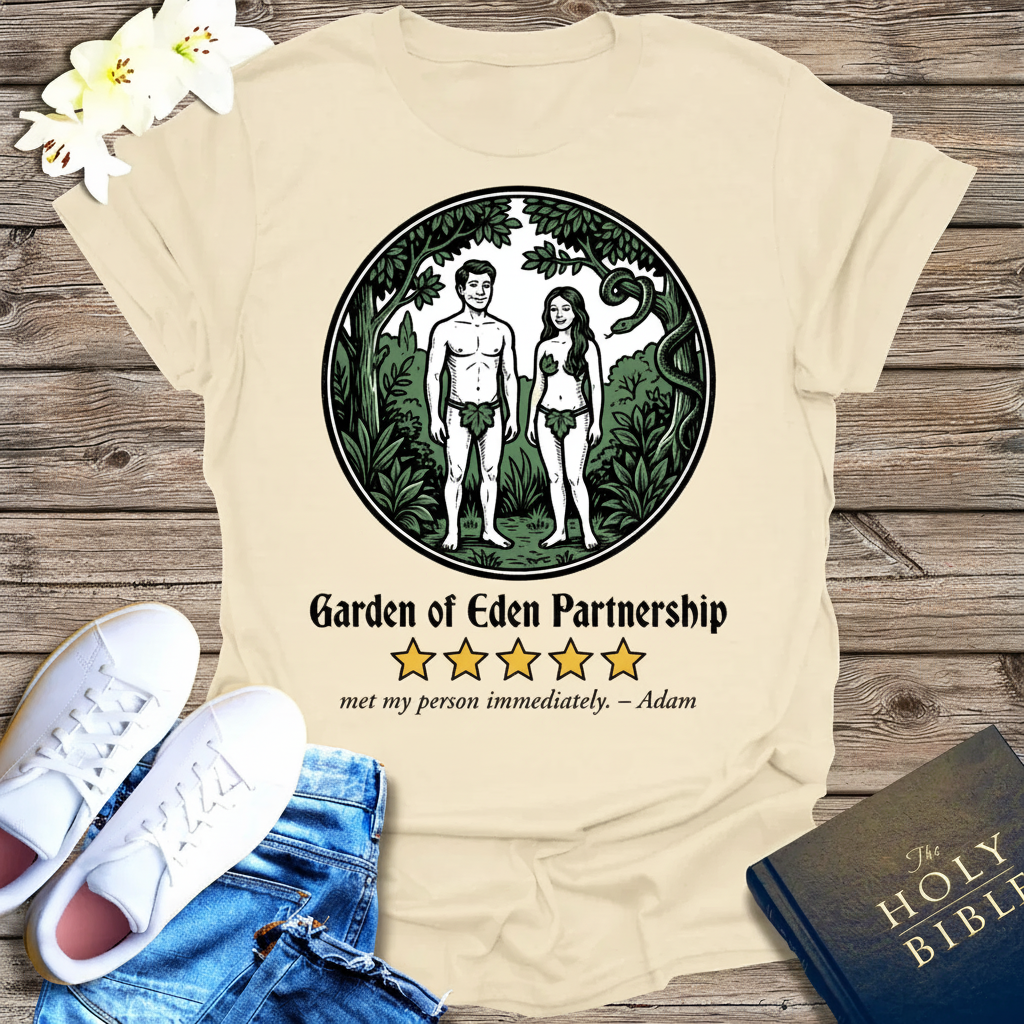 Garden of Eden Partnership T-Shirt_triple_model