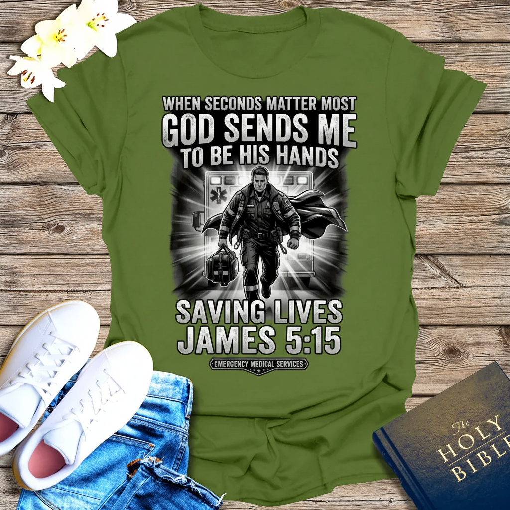 God Sends Me to Be His Hands T-Shirt_triple_model