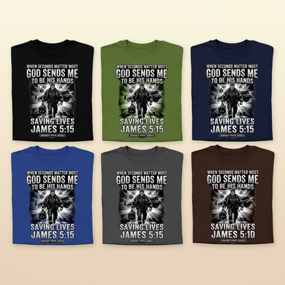 God Sends Me to Be His Hands T-Shirt_6color_grid