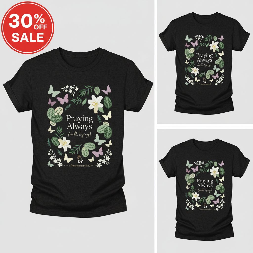Praying Always (Well, Trying) T-Shirt_triple_model