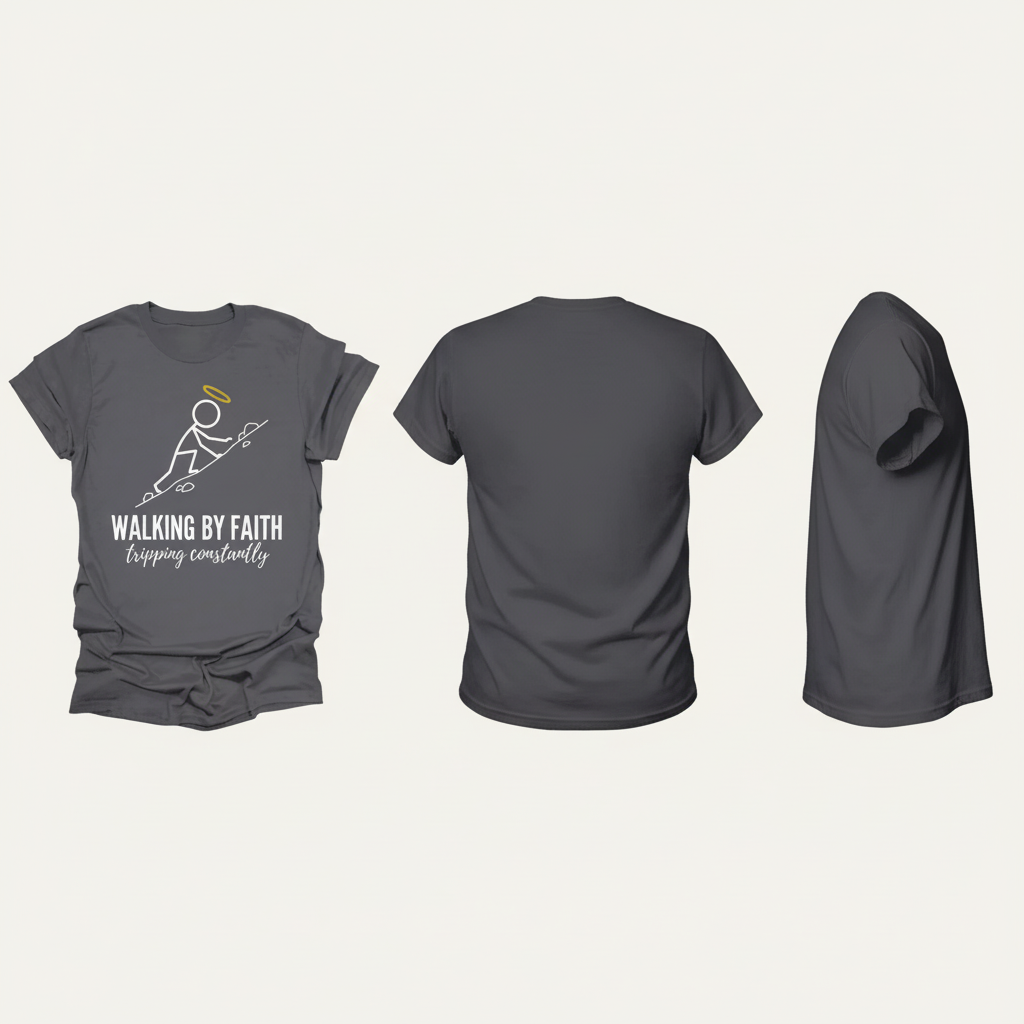 Walking by Faith T-Shirt_triple_model