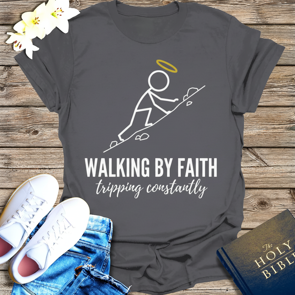 Walking by Faith T-Shirt_dual_model_life