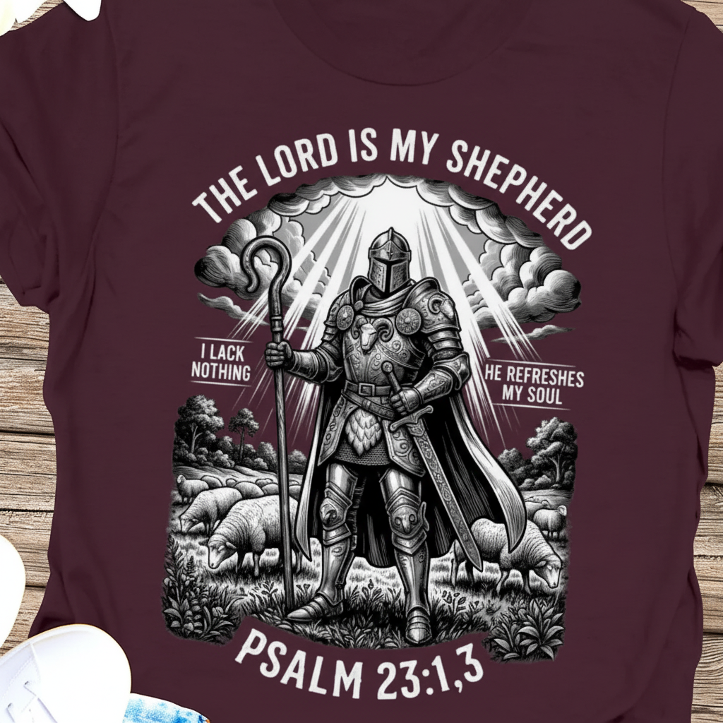 The Lord Is My Shepherd Warrior T-Shirt_extreme_za