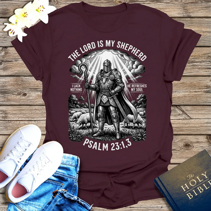 The Lord Is My Shepherd Warrior T-Shirt_dual_model_life