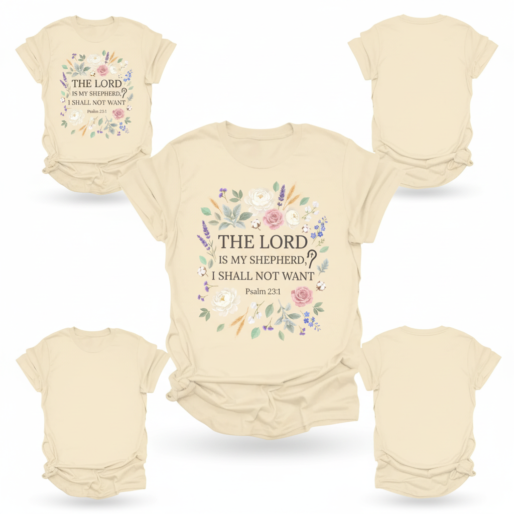 The Lord Is My Shepherd T-Shirt_triple_model