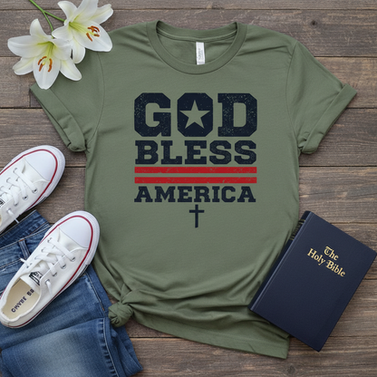 God Bless America T-Shirt_dual_model_life