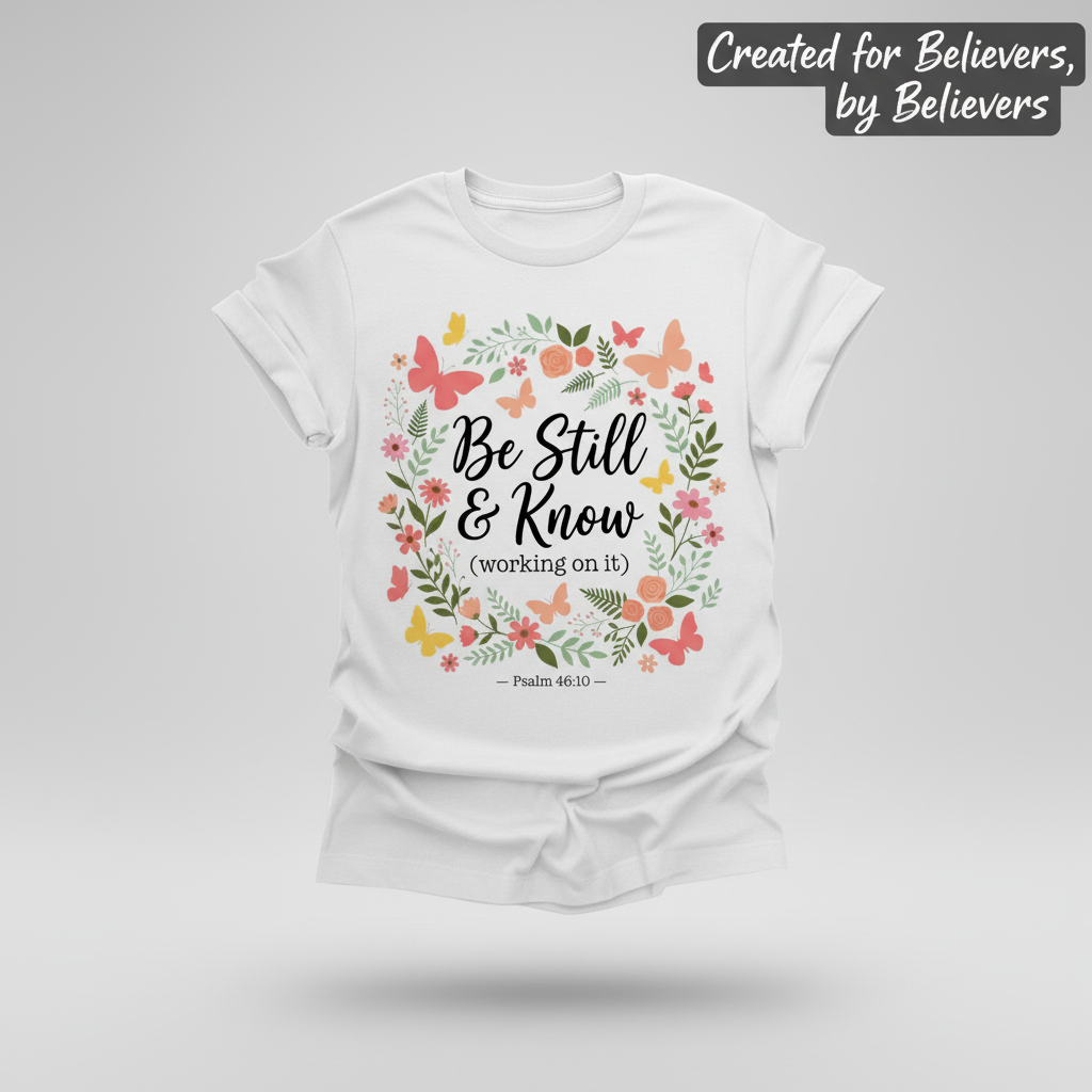 Be Still & Know T-Shirt_3d_float