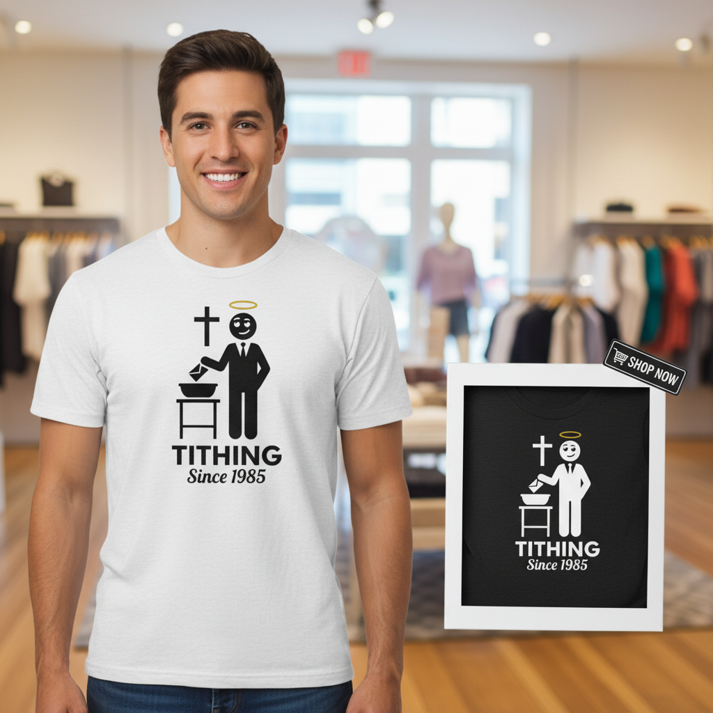 Tithing Since 1985 T-Shirt_dual_model_life