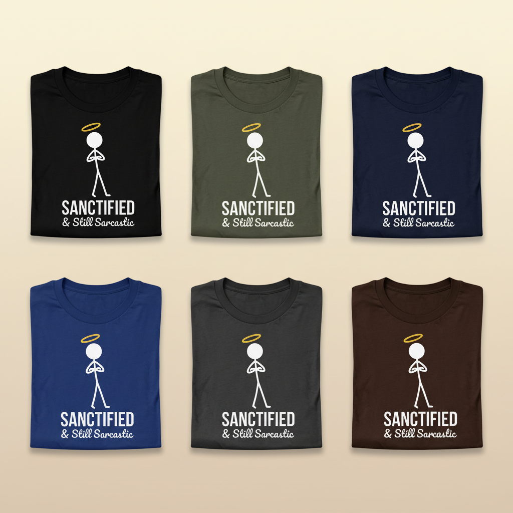 Sanctified & Sarcastic T-Shirt_6color_grid