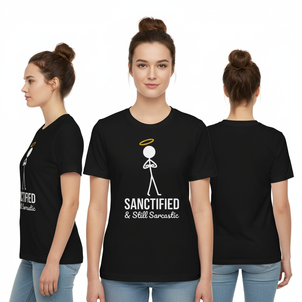 Sanctified & Sarcastic T-Shirt_triple_model