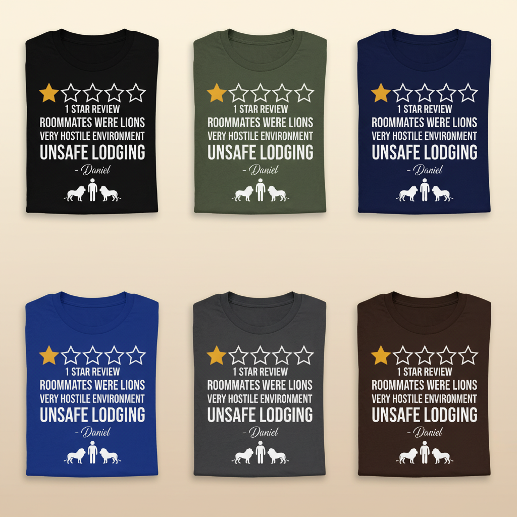Daniel's 1-Star Review T-Shirt_6color_grid
