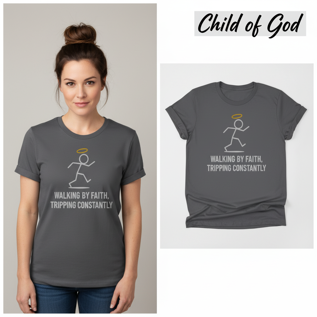 Walking by Faith T-Shirt_model_flat
