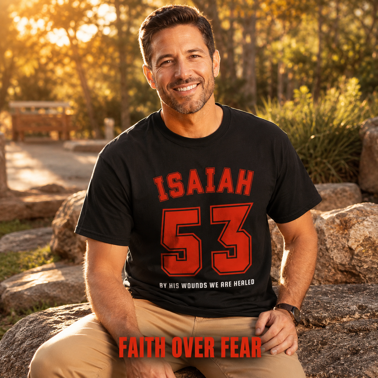 Isaiah 53 Victory T-Shirt_ls_golden