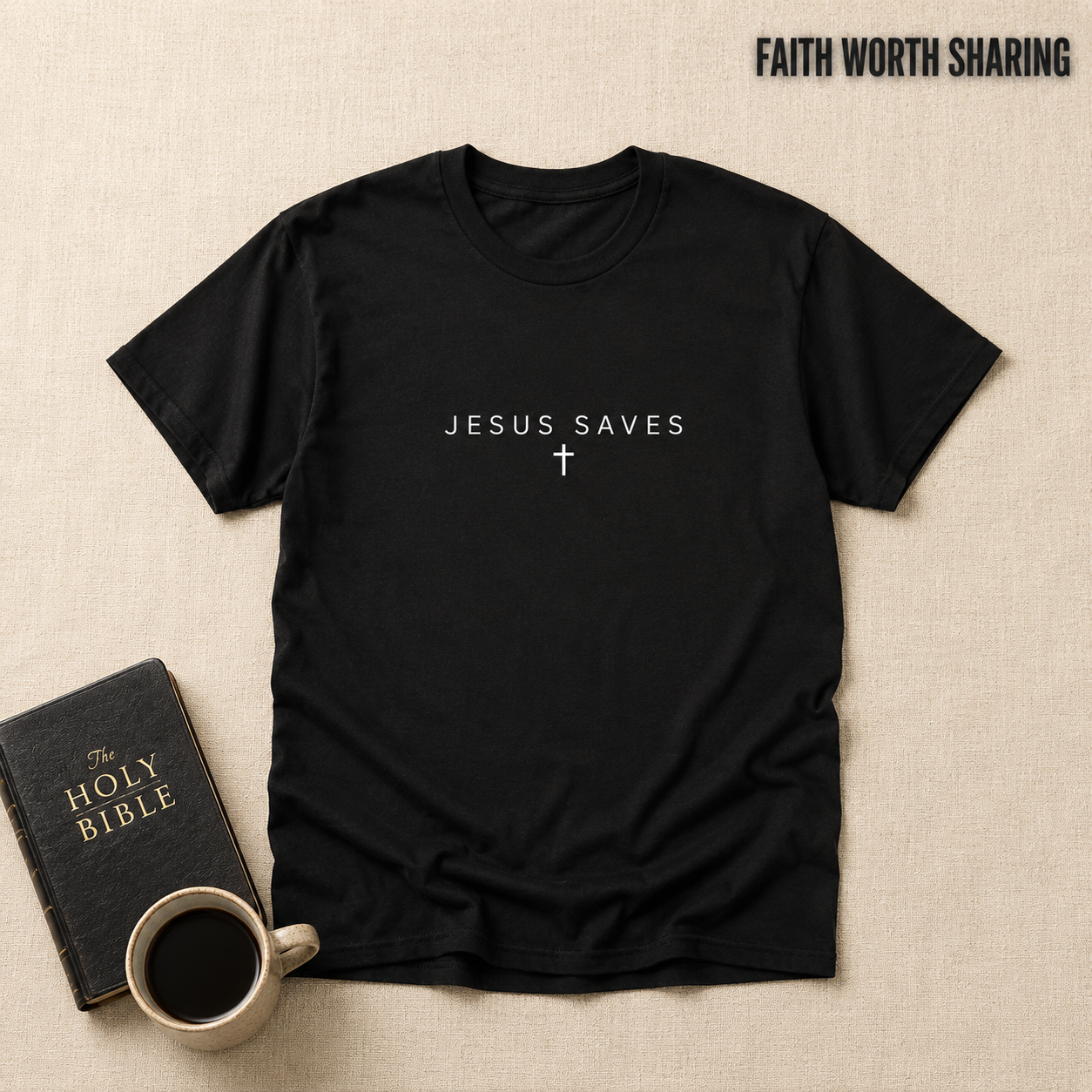Jesus Saves T-Shirt_min_flat
