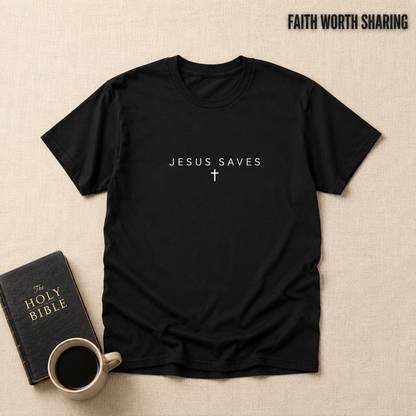 Jesus Saves T-Shirt_min_flat