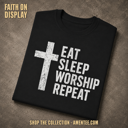 Eat Sleep Worship Repeat T-Shirt_fold_tilt