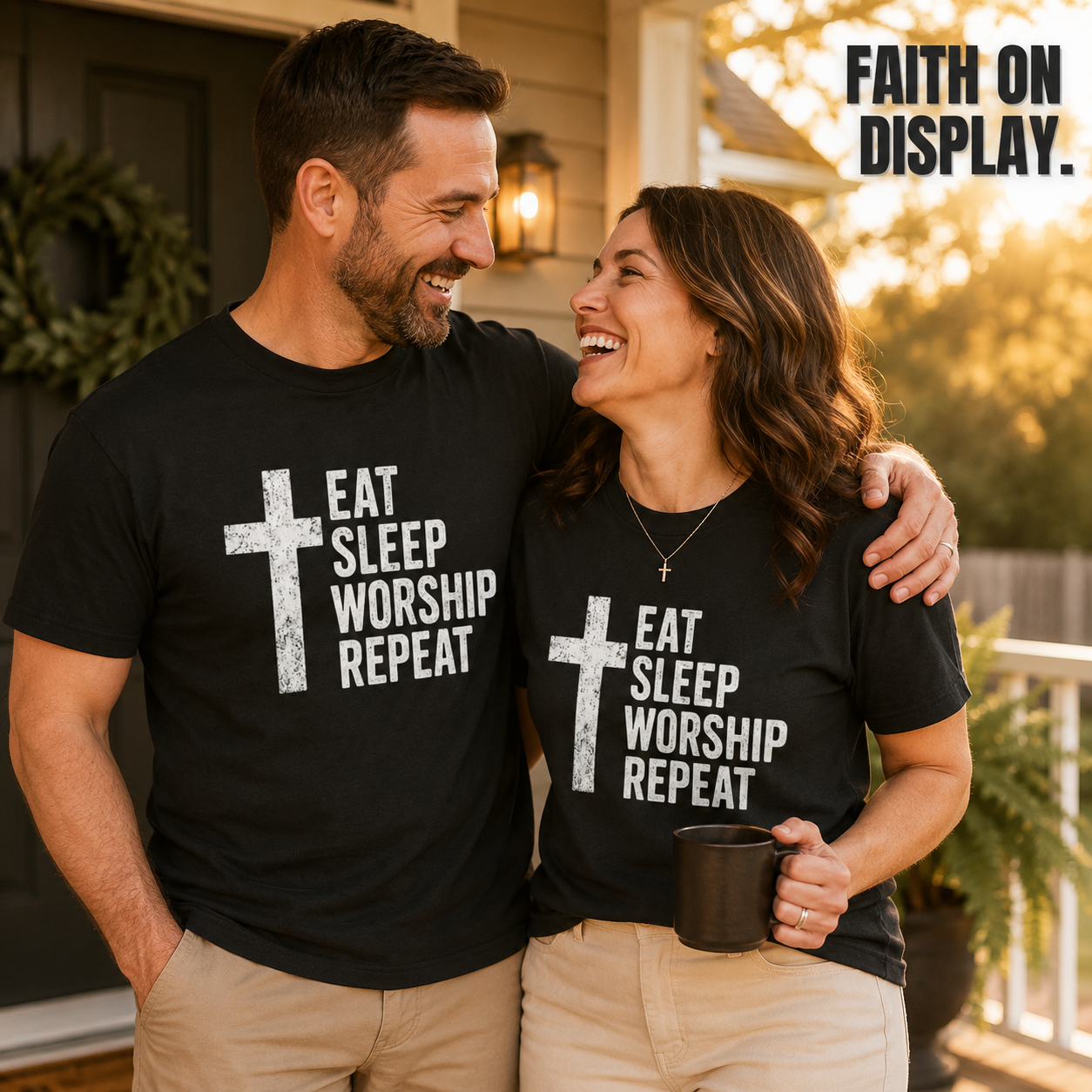 Eat Sleep Worship Repeat T-Shirt_group_shot