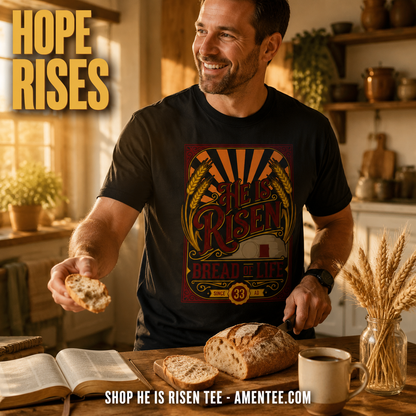He Is Risen Bread of Life T-Shirt_contextual