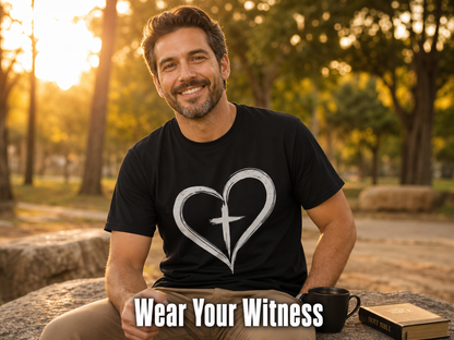Cross in Heart T-Shirt_ls_golden