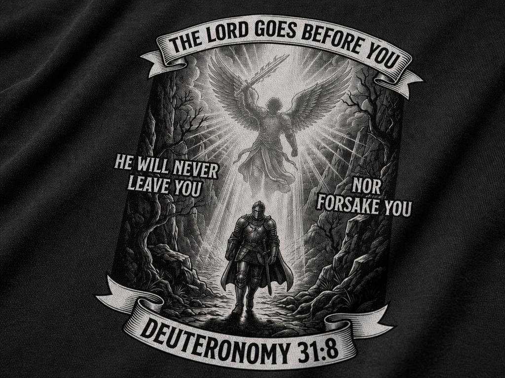 He Will Never Forsake T-Shirt_macro_detail