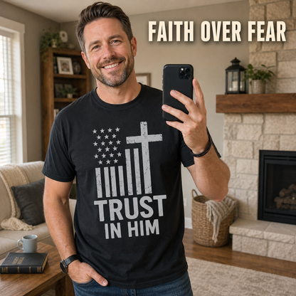 Trust In Him Cross Flag T-Shirt_ugc_mirror