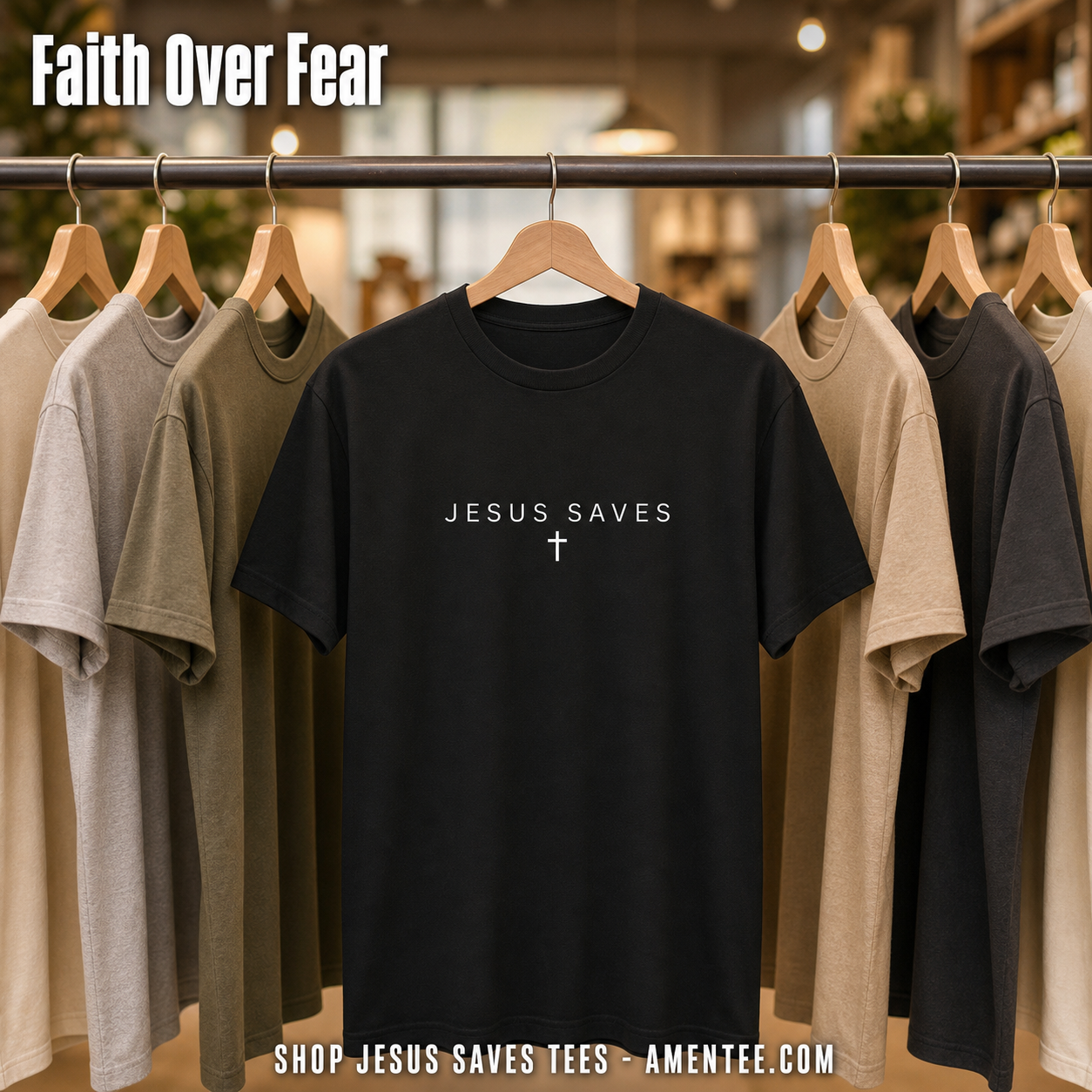 Jesus Saves T-Shirt_boutique_rack