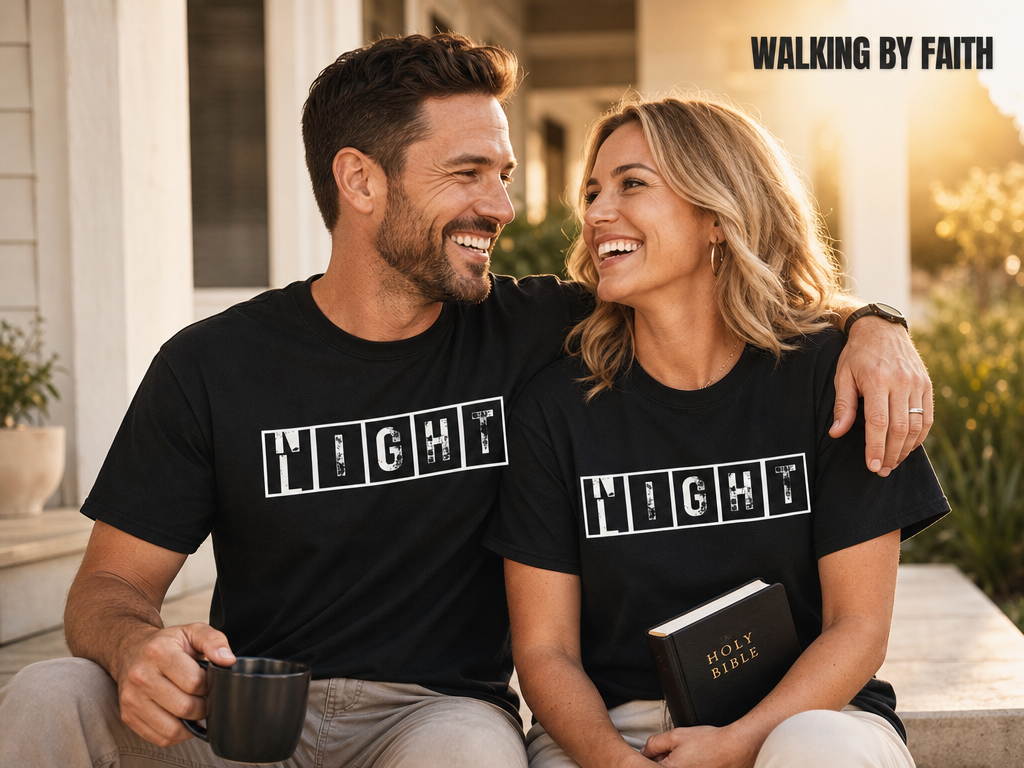 Walk By Faith Not By Night T-Shirt_group_shot