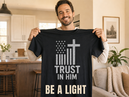 Trust In Him Cross Flag T-Shirt_ugc_holdup