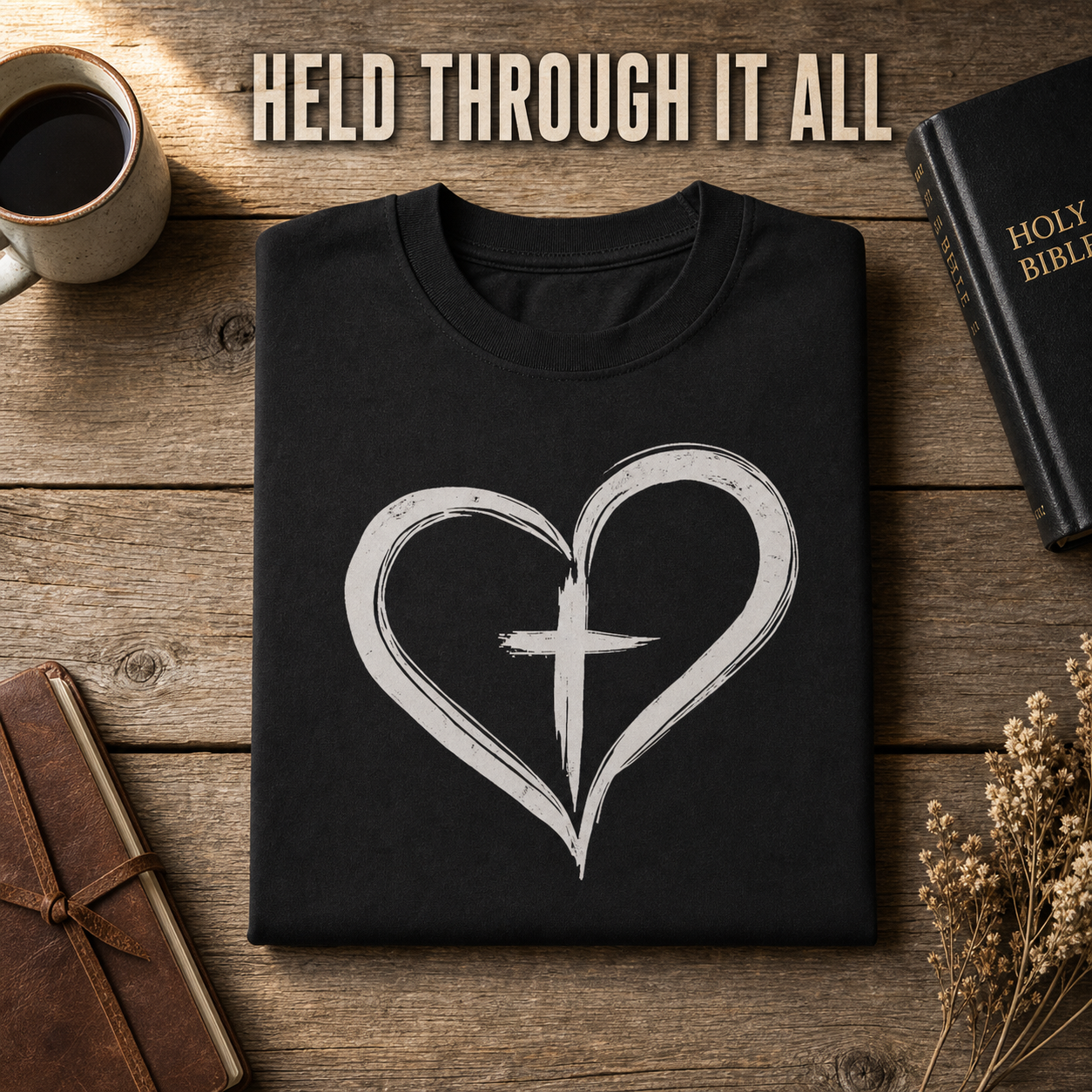 Cross in Heart T-Shirt_folded_flatlay